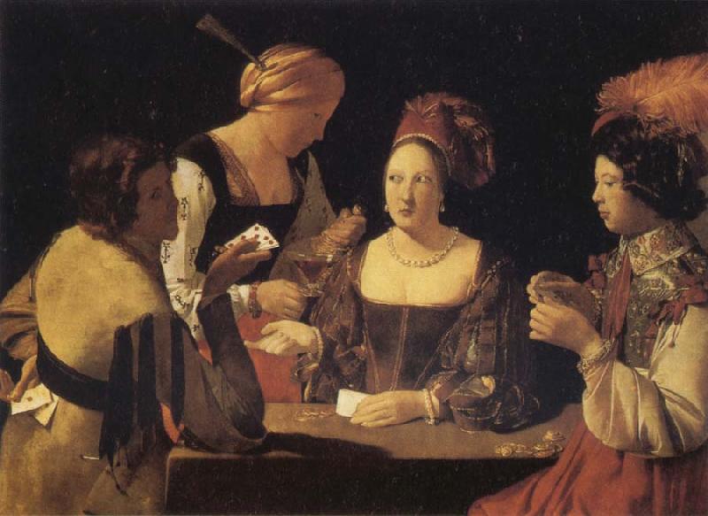 Georges de La Tour The Card-Sharp with the Ace of Spades oil painting picture